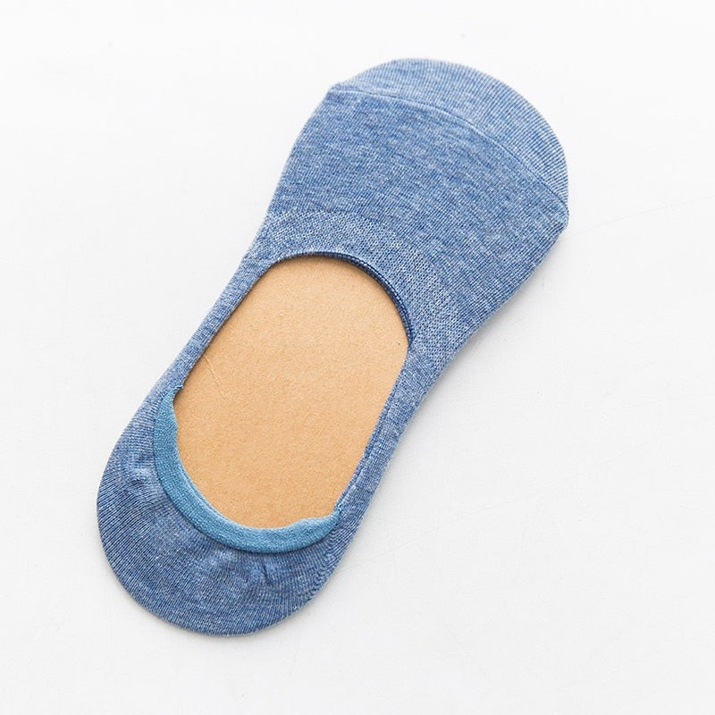 Zenlaria® 5 Pairs Spring Summer Women Socks Solid Color Fashion Wild Shallow Mouth Girls Female Invisible No Show Slipper Socks