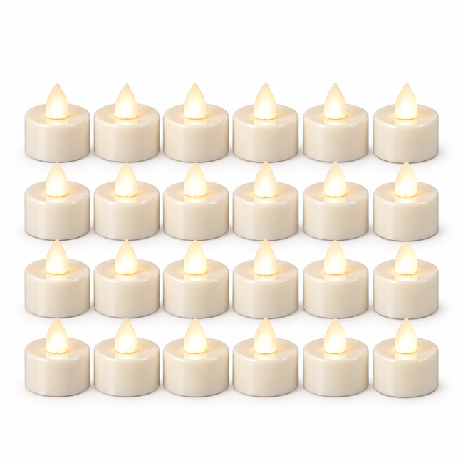 up Flackernde LED-Teelichter – 24er Set für stimmungsvolle Deko ohne Feuer