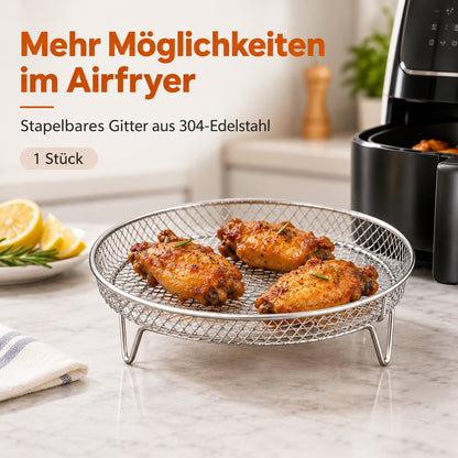 🍟 Mehr Platz, mehr Möglichkeiten – Edelstahl-Rost für Ihre Heißluftfritteuse