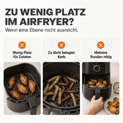 🍟 Mehr Platz, mehr Möglichkeiten – Edelstahl-Rost für Ihre Heißluftfritteuse