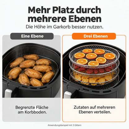🍟 Mehr Platz, mehr Möglichkeiten – Edelstahl-Rost für Ihre Heißluftfritteuse