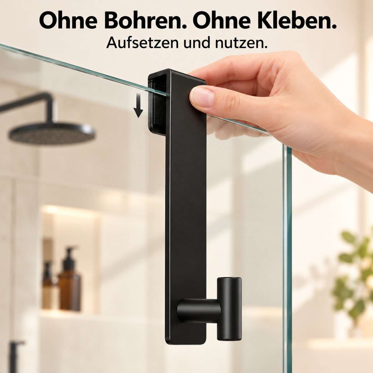 Handtuchhaken für die Duschglastür – 19 cm verlängerter Edelstahlhaken fürs Badezimmer