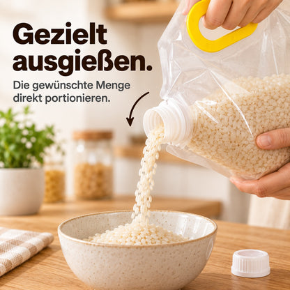 Verdickte, wiederverwendbare Vorratsbeutel – halten Reis, Bohnen & trockene Lebensmittel länger frisch und ordentlich verstaut