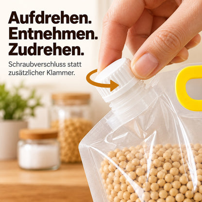Verdickte, wiederverwendbare Vorratsbeutel – halten Reis, Bohnen & trockene Lebensmittel länger frisch und ordentlich verstaut