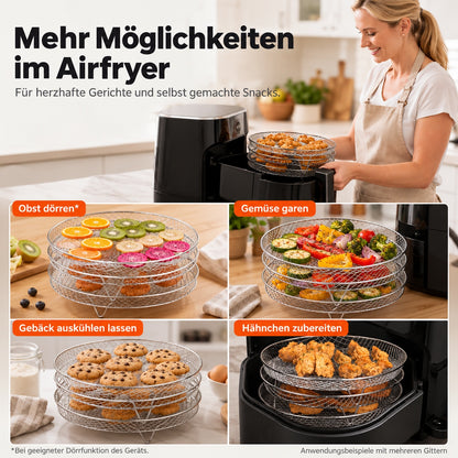 🍟 Mehr Platz, mehr Möglichkeiten – Edelstahl-Rost für Ihre Heißluftfritteuse