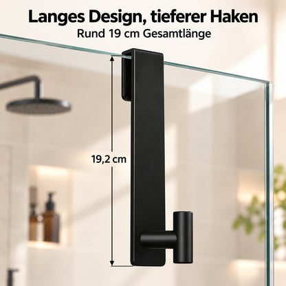 Handtuchhaken für die Duschglastür – 19 cm verlängerter Edelstahlhaken fürs Badezimmer