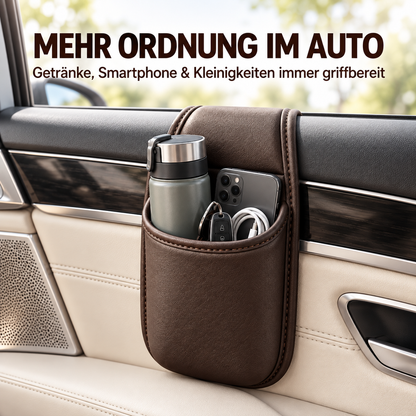 up🥳 2026 Bestseller 🥳 50 % RABATT!🚗 Auto-Tür-Getränkehalter aus PU-Leder – Mehr Platz für Getränke, Handy & Kleinigkeiten