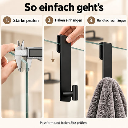 Handtuchhaken für die Duschglastür – 19 cm verlängerter Edelstahlhaken fürs Badezimmer