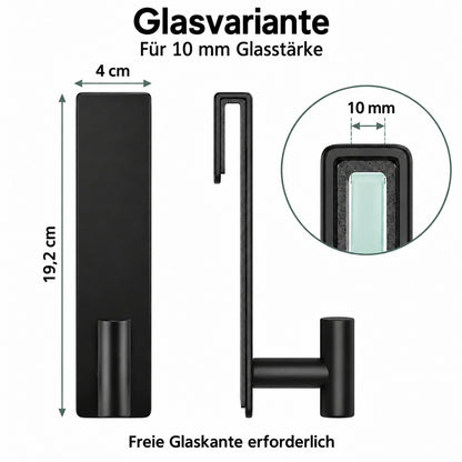 Handtuchhaken für die Duschglastür – 19 cm verlängerter Edelstahlhaken fürs Badezimmer