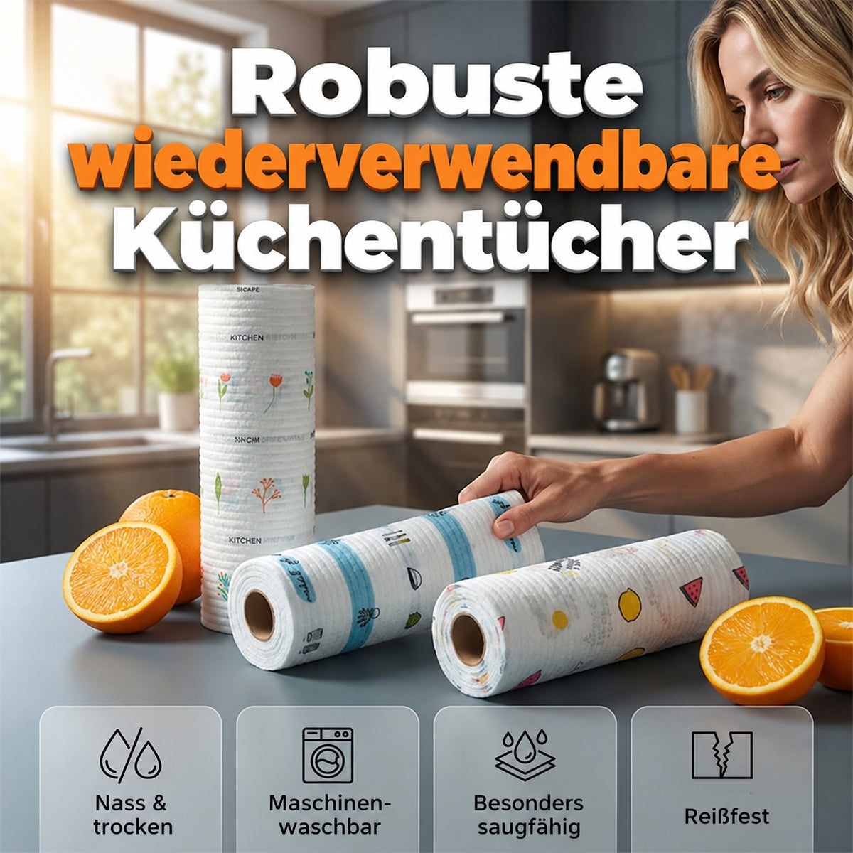 🧼 JETZT 50 % RABATT!  Selbstschäumende Küchen-Reinigungstücher – Einfach Wasser hinzufügen & loswischen!