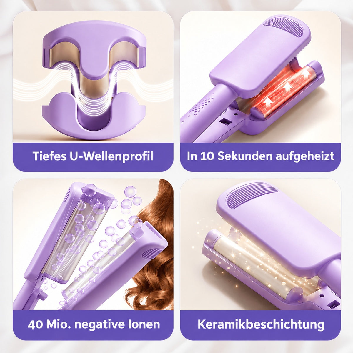🌸 NUR FÜR KURZE ZEIT 50 % RABATT! ✨ 32-mm-Wellen-Lockenstab – für große, schwungvolle Locken, 4 einstellbare Temperaturstufen & Negativ-Ionen-Technologie – Salon-Styling ganz einfach zu Hause 💇‍♀️