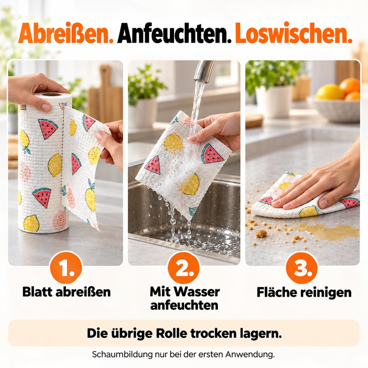 🧼 JETZT 50 % RABATT!  Selbstschäumende Küchen-Reinigungstücher – Einfach Wasser hinzufügen & loswischen!