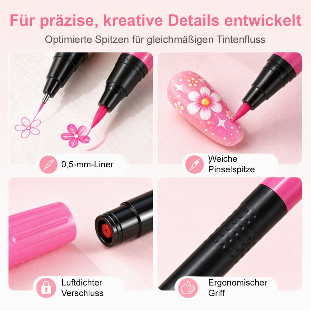 💅24-farbiges Nagelkunst-Stiftset mit zwei Enden – DIY-Maniküre-Zeichenset🎁