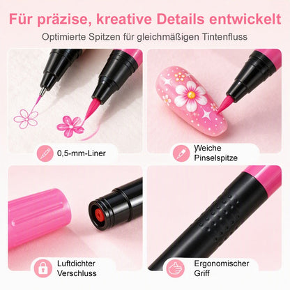 💅24-farbiges Nagelkunst-Stiftset mit zwei Enden – DIY-Maniküre-Zeichenset🎁