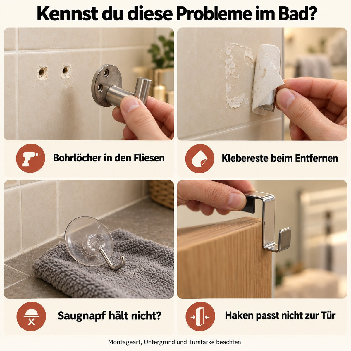Handtuchhaken für die Duschglastür – 19 cm verlängerter Edelstahlhaken fürs Badezimmer