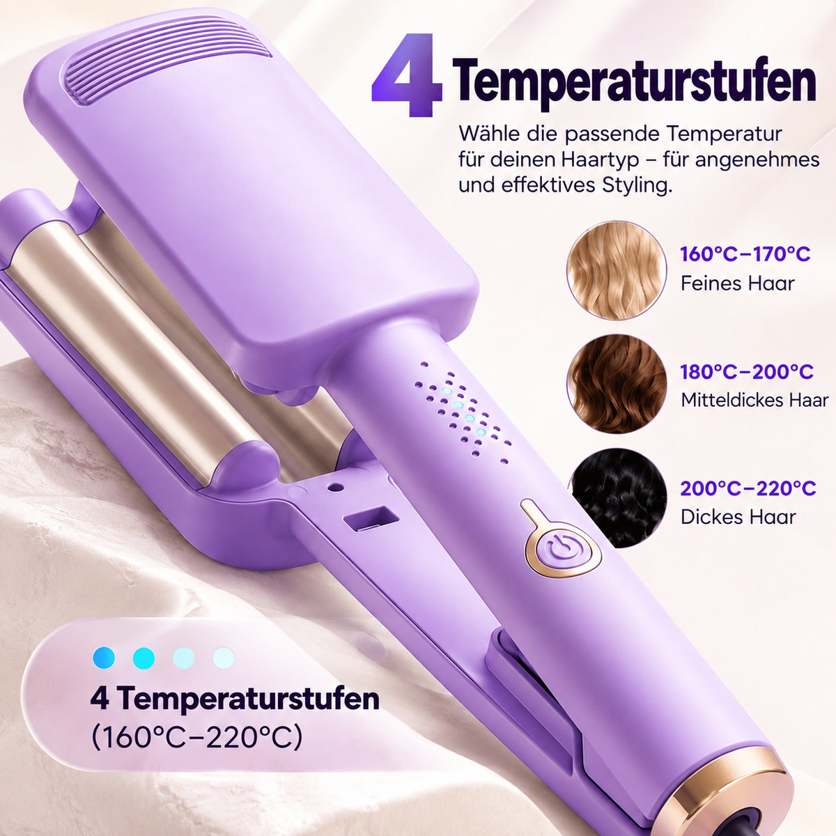 🌸 NUR FÜR KURZE ZEIT 50 % RABATT! ✨ 32-mm-Wellen-Lockenstab – für große, schwungvolle Locken, 4 einstellbare Temperaturstufen & Negativ-Ionen-Technologie – Salon-Styling ganz einfach zu Hause 💇‍♀️