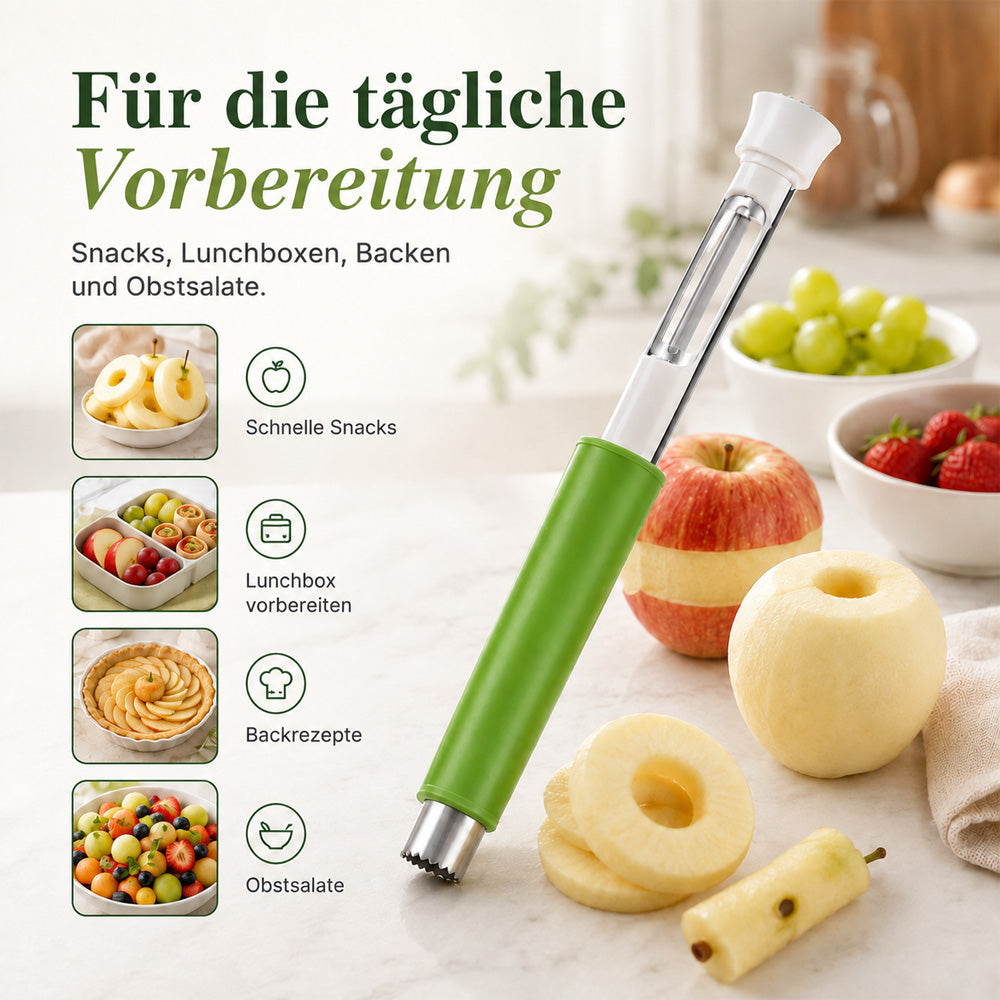 up 2-in-1 Obstentkerner & Schäler aus Edelstahl 🍎 Kerne entfernen & Obst mühelos schälen