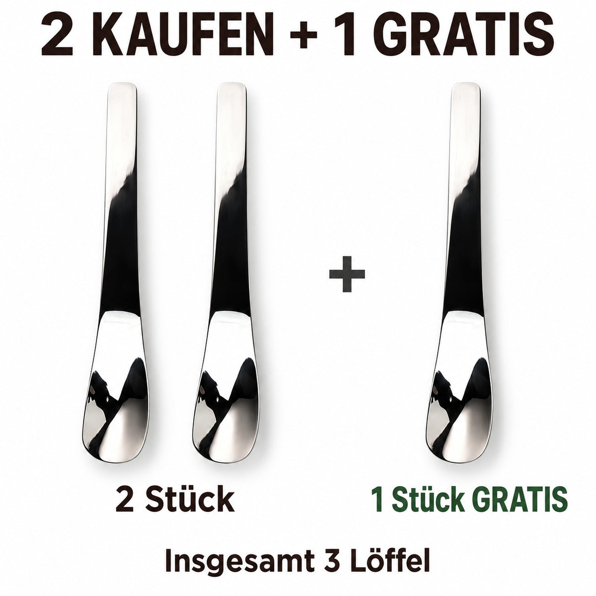🥄 Edelstahl-Dessertlöffel mit langem Griff – Tiefer schöpfen & leichter erreichen