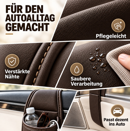 up🥳 2026 Bestseller 🥳 50 % RABATT!🚗 Auto-Tür-Getränkehalter aus PU-Leder – Mehr Platz für Getränke, Handy & Kleinigkeiten