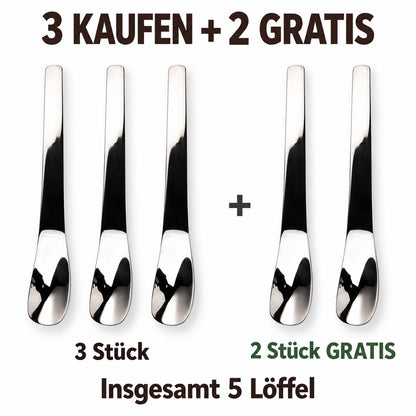 🥄 Edelstahl-Dessertlöffel mit langem Griff – Tiefer schöpfen & leichter erreichen