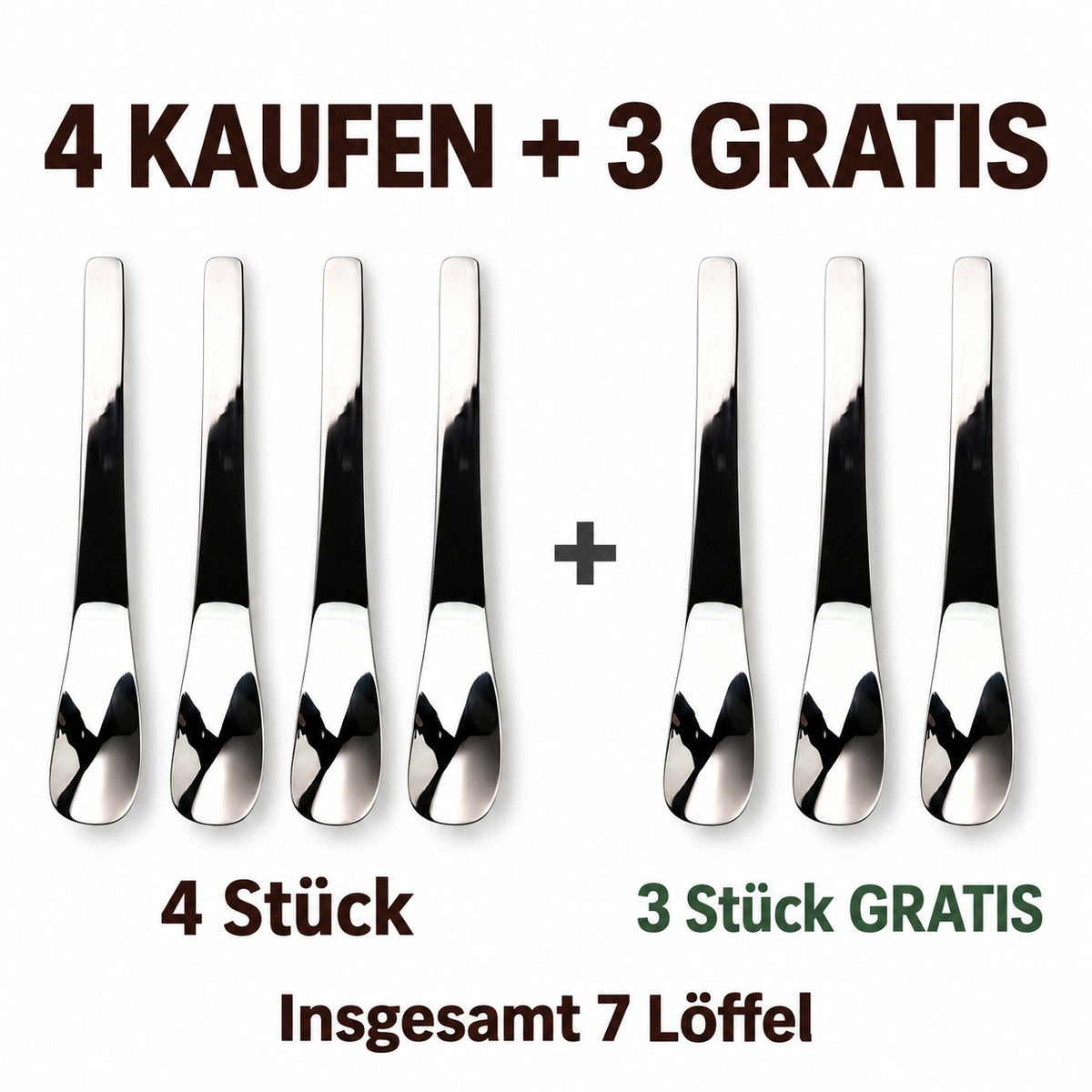 🥄 Edelstahl-Dessertlöffel mit langem Griff – Tiefer schöpfen & leichter erreichen