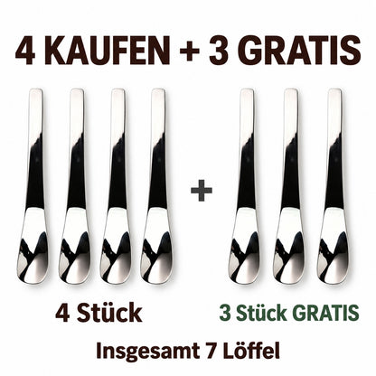 🥄 Edelstahl-Dessertlöffel mit langem Griff – Tiefer schöpfen & leichter erreichen