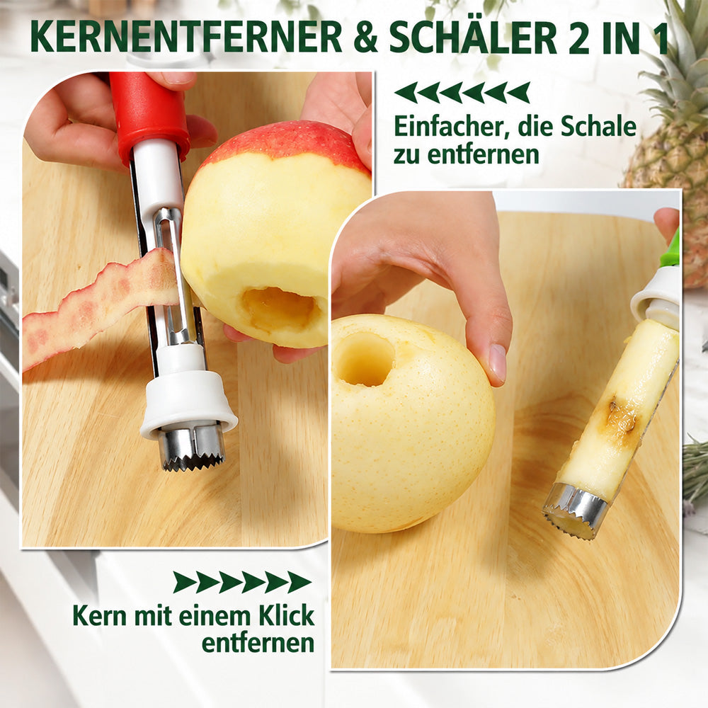 up 2-in-1 Obstentkerner & Schäler aus Edelstahl 🍎 Kerne entfernen & Obst mühelos schälen