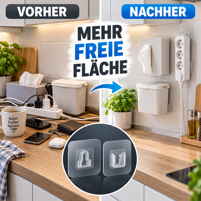 up Doppelseitige Klebehaken – Befestigen ohne Bohren.😁Mehr Platz. Mehr Ordnung. Ganz ohne Bohren.