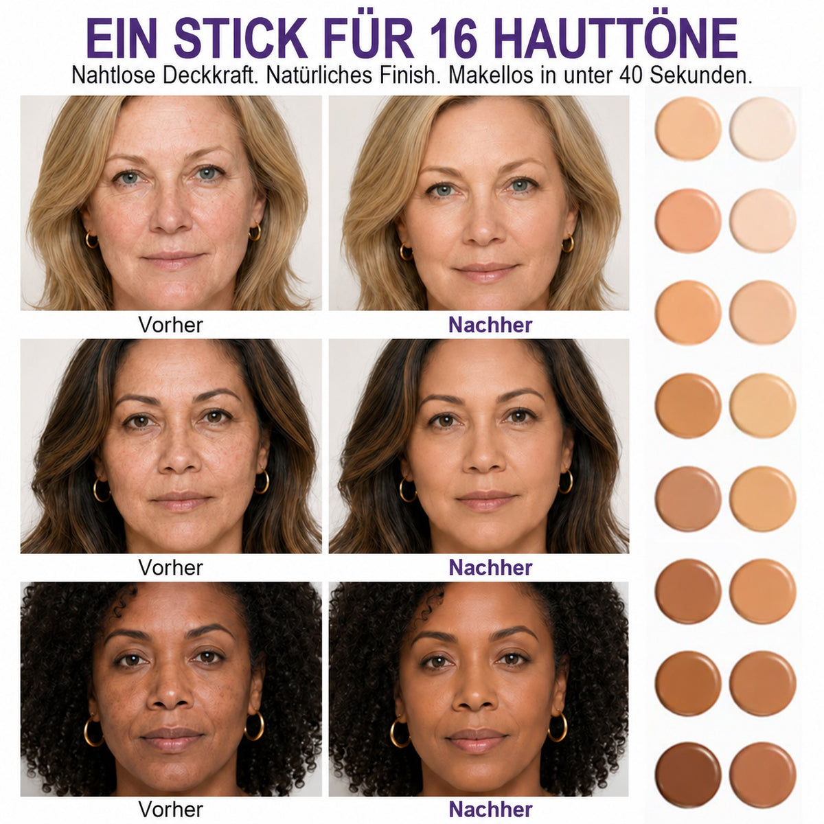 🌈Farbwechsel-Foundation-Stick – Passt sich deinem Hautton an für einen natürlichen Glow bei reifer Haut