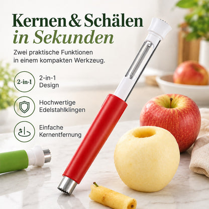 up 2-in-1 Obstentkerner & Schäler aus Edelstahl 🍎 Kerne entfernen & Obst mühelos schälen
