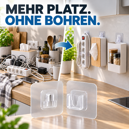 up Doppelseitige Klebehaken – Befestigen ohne Bohren.😁Mehr Platz. Mehr Ordnung. Ganz ohne Bohren.