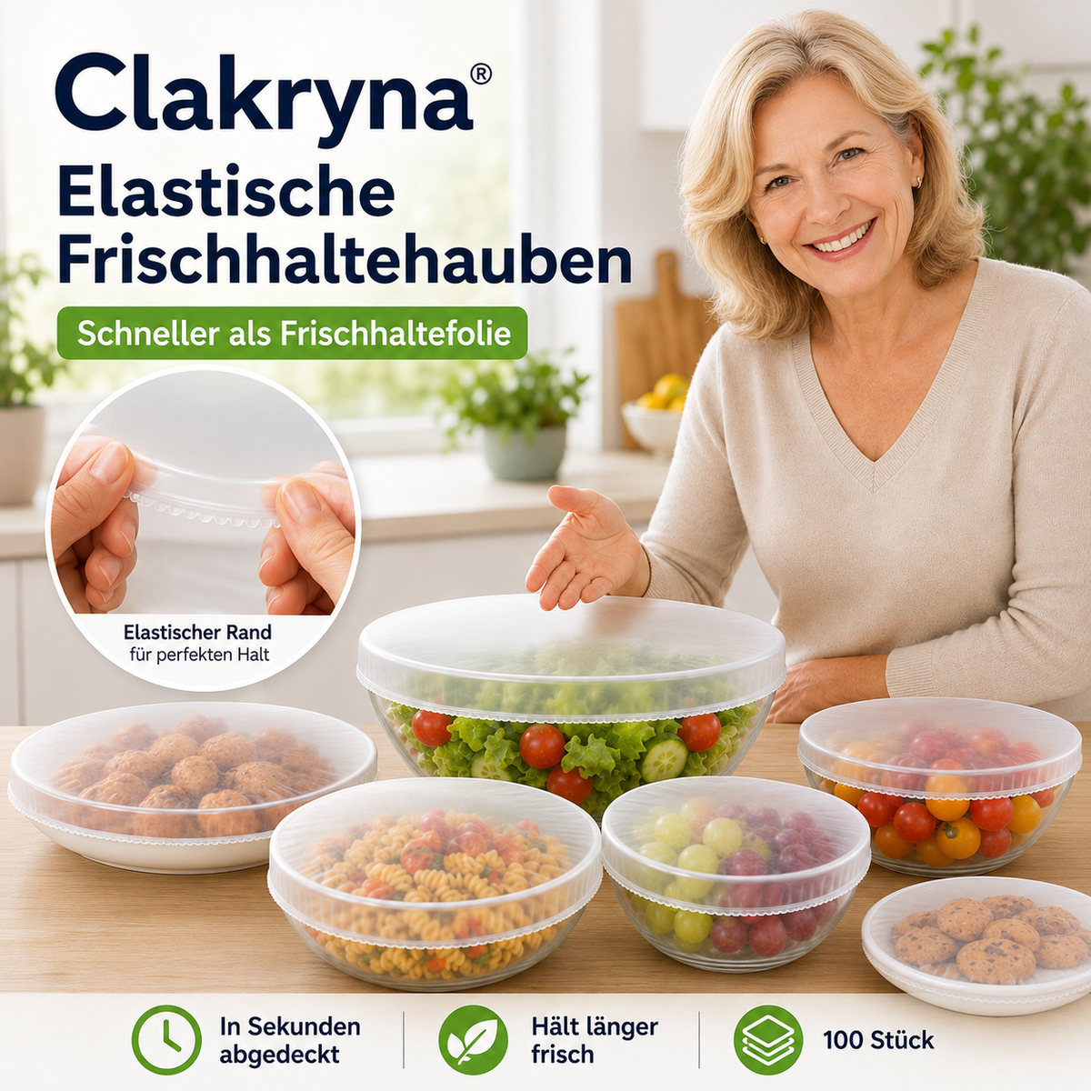 up Clakryna® Küchen-Frischhaltehauben – Die einfache Lösung für frische Lebensmittel