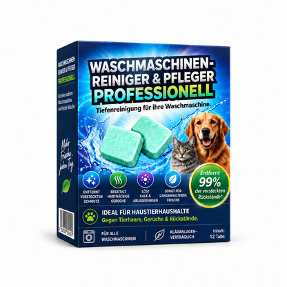 Waschmaschinen-Tiefenreiniger Tabs – gegen Gerüche, Rückstände & festsitzende Tierhaare