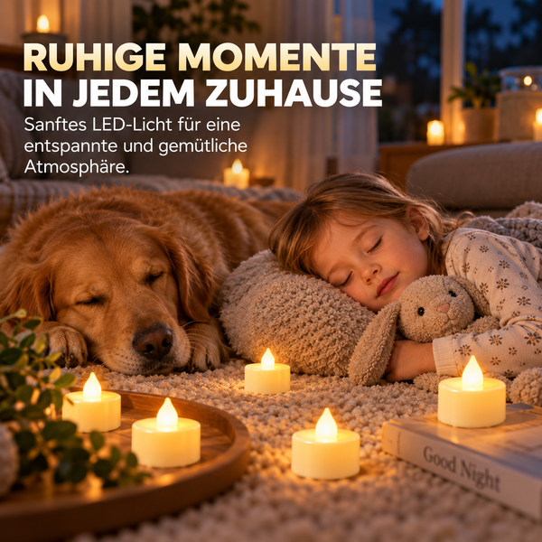 up Flackernde LED-Teelichter – 24er Set für stimmungsvolle Deko ohne Feuer