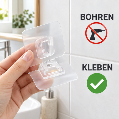 up Doppelseitige Klebehaken – Befestigen ohne Bohren.😁Mehr Platz. Mehr Ordnung. Ganz ohne Bohren.
