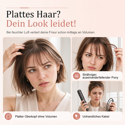 🧸Kabelloser Mini-Glättkamm – Für perfekten Pony & mehr Volumen am Ansatz