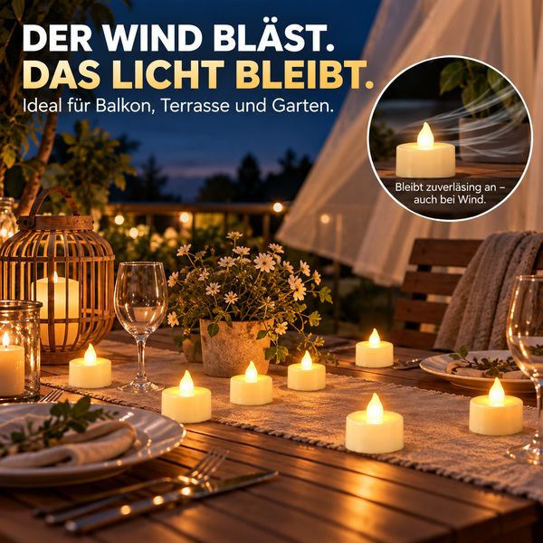 up Flackernde LED-Teelichter – 24er Set für stimmungsvolle Deko ohne Feuer