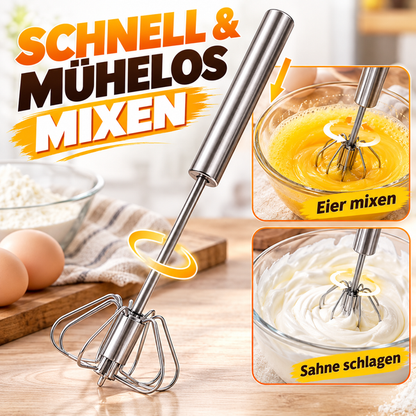 🔥 50% RABATT – Halbautomatischer Edelstahl-Schneebesen – Schnell & mühelos mixen