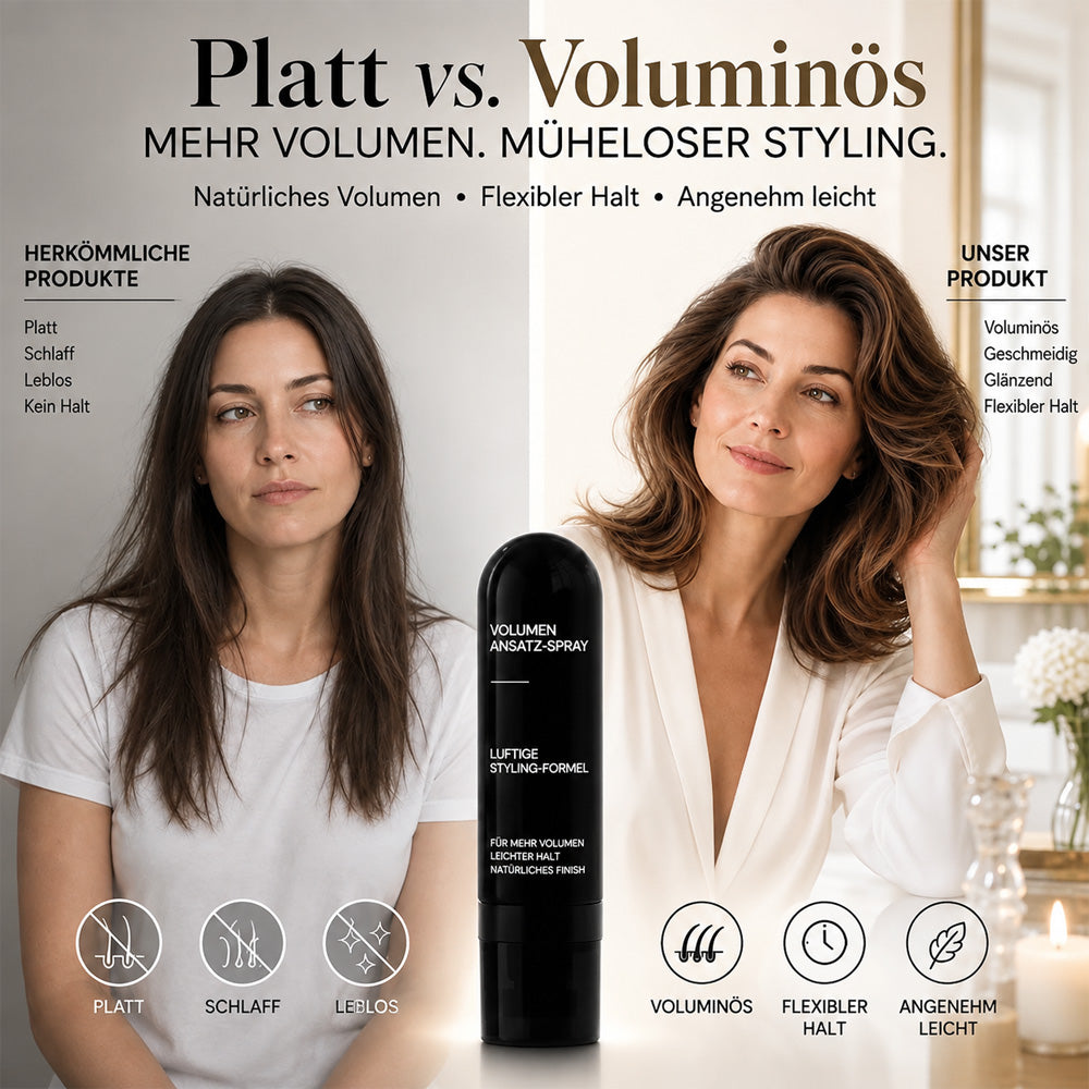 Volumen-Spray für platte Ansätze – sofort mehr Fülle & langanhaltender Halt