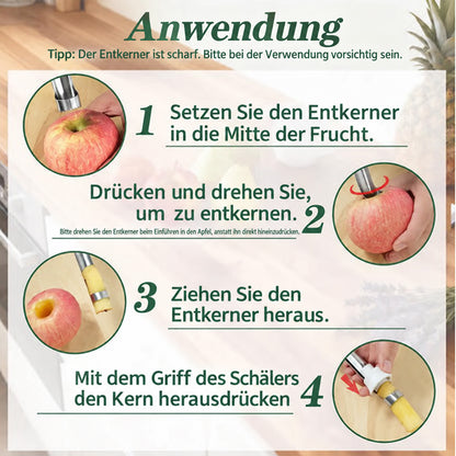 up 2-in-1 Obstentkerner & Schäler aus Edelstahl 🍎 Kerne entfernen & Obst mühelos schälen