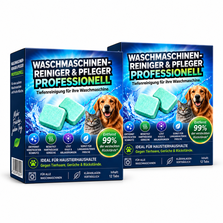 Waschmaschinen-Tiefenreiniger Tabs – gegen Gerüche, Rückstände & festsitzende Tierhaare