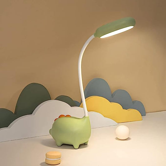 Zenlaria® Unique Dinosaur Desk Lamp LED Night Light for Kids Wireless Charging Student Learning Eye Protection Lamp USB Rechargeable Home Bedroom Study Desk Room Decoration Lamp is the Teens Girls Best Gift