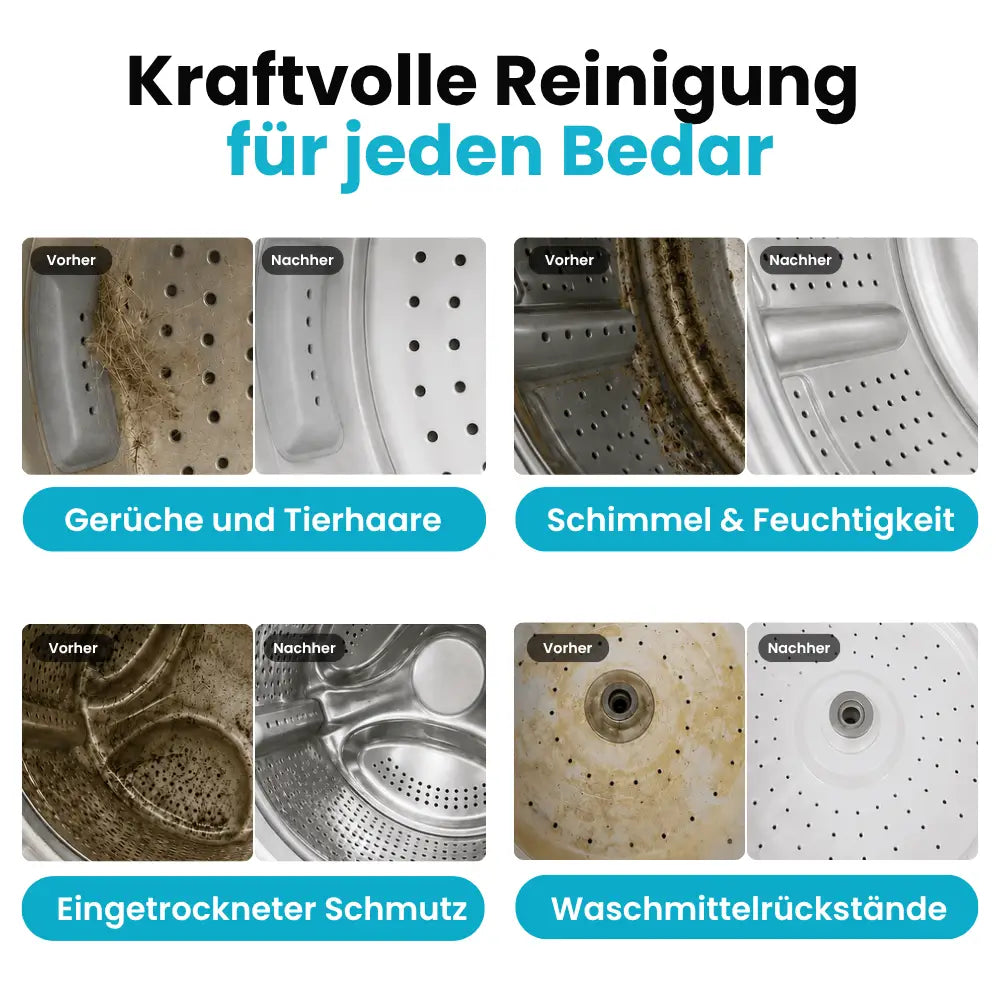 Waschmaschinen-Tiefenreiniger Tabs – gegen Gerüche, Rückstände & festsitzende Tierhaare