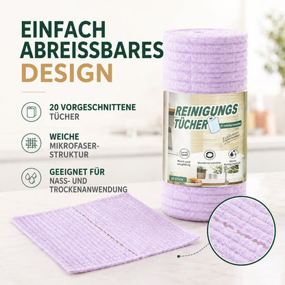 🧼Zenlaria® Reißbares Mikrofasertuch – Schnelle Reinigung ohne schmutzige Lappen