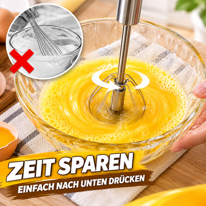 🔥 50% RABATT – Halbautomatischer Edelstahl-Schneebesen – Schnell & mühelos mixen