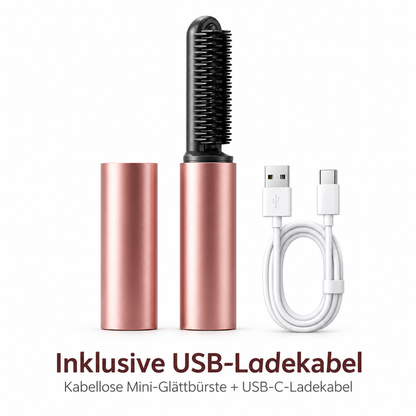 🧸Kabelloser Mini-Glättkamm – Für perfekten Pony & mehr Volumen am Ansatz