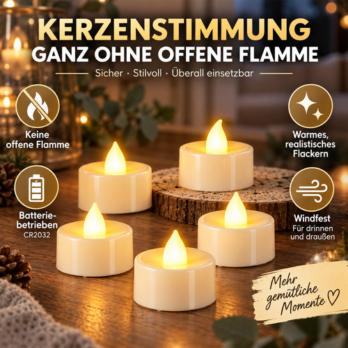 Flammenlose LED-Teelichter