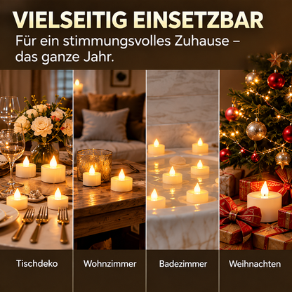 up Flackernde LED-Teelichter – 24er Set für stimmungsvolle Deko ohne Feuer