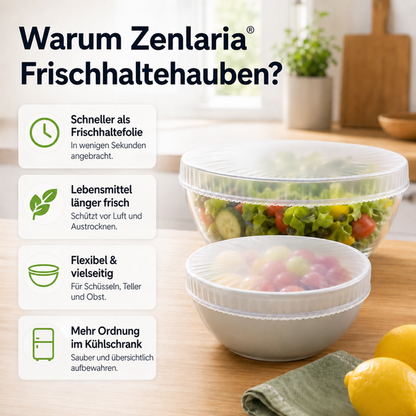 Zenlaria® Küchen-Frischhaltehauben – Die einfache Lösung für frische Lebensmittel