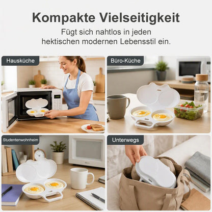 🥚🍳2026 VERKAUFSHIT🥳Mikrowellen-Eierpochierer – mit zwei Mulden, Antihaft-Oberfläche & leicht zu reinigen. Weniger Fett als beim Braten – jetzt Vorrat sichern & sparen! 🏠